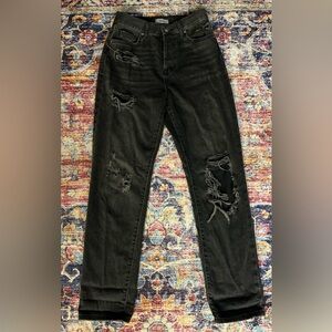💥4/$20 BUNDLE Womens/Juniors Comfy Distressed Black Jeans Waist 26” *WORN ONCE!*